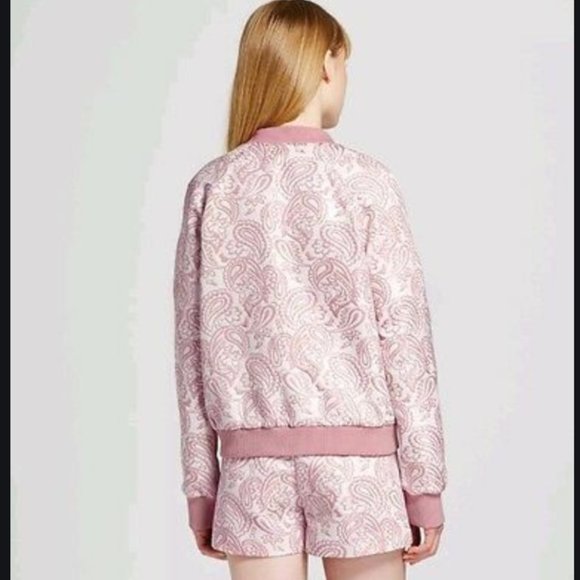 Victoria Beckham Pink Jacquard Brocade Jacket L - Picture 6 of 10